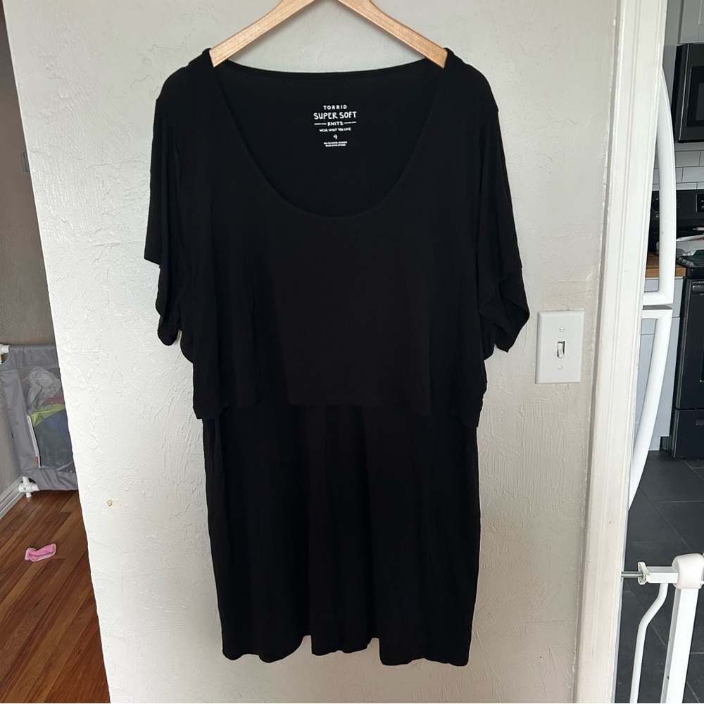 Torrid (4X) Super Soft Knits Black Maternity / Nursing Tee